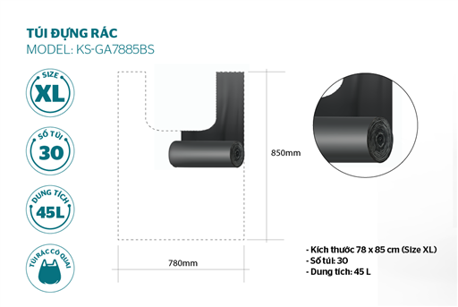 Túi đựng rác phân hủy sinh học Sunhouse KS-GA7885BS – ảnh 2