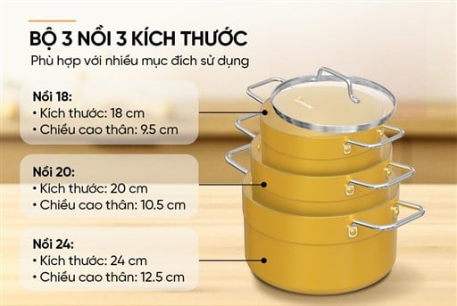 Bộ nồi anod đáy từ Sunhouse eco SHG6634M – ảnh 6