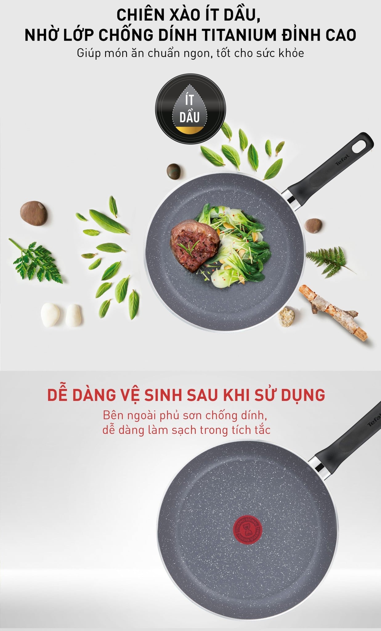 Chảo chiên Tefal Natura 20cm/24cm/28cm B2260695 B2260495 B2260295 – ảnh 3