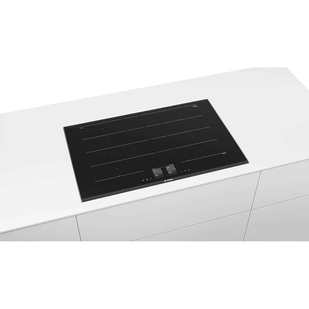 Màn hình cảm ứng TFT – Bếp từ Bosch PXY875KW1E Đa Điểm Series 8 Âm Tủ 80cm – Không Giới Hạn Vùng Nấu
