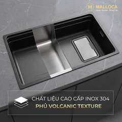 Chậu Rửa Chén 1 hố Inox 304 Malloca VOLCANIC MS7743GR ảnh 5