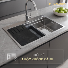 Chậu Rửa Chén 1 hố Inox 304 Silver kích thước 77cm Malloca Silver MS7750SI ảnh 5