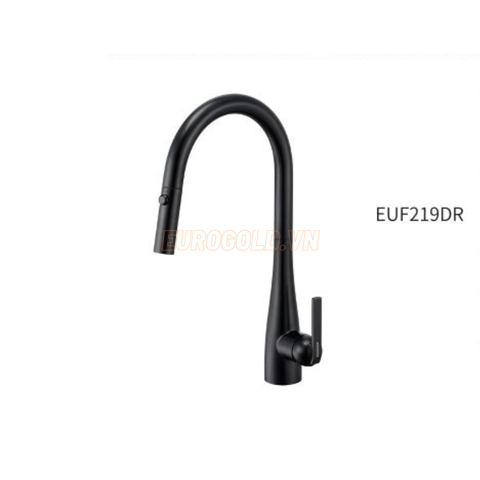 Vòi rửa bát Eurogold EUF219DR - màu đen, inox SUS304, phủ nano đen, dây rút