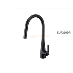 Vòi rửa bát Eurogold EUF219DR - màu đen, inox SUS304, phủ nano đen, dây rút