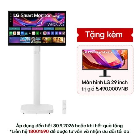 Màn hình thông minh LG Smart Monitor Swing 31,5 inch 4K UHD IPS với màn hình cảm ứng, 32U889SA-W
