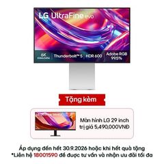 Màn hình đồ họa LG UltraFine™ evo 32inch, Nano IPS Đen 6K với Thunderbolt™ 5 32U990A-S