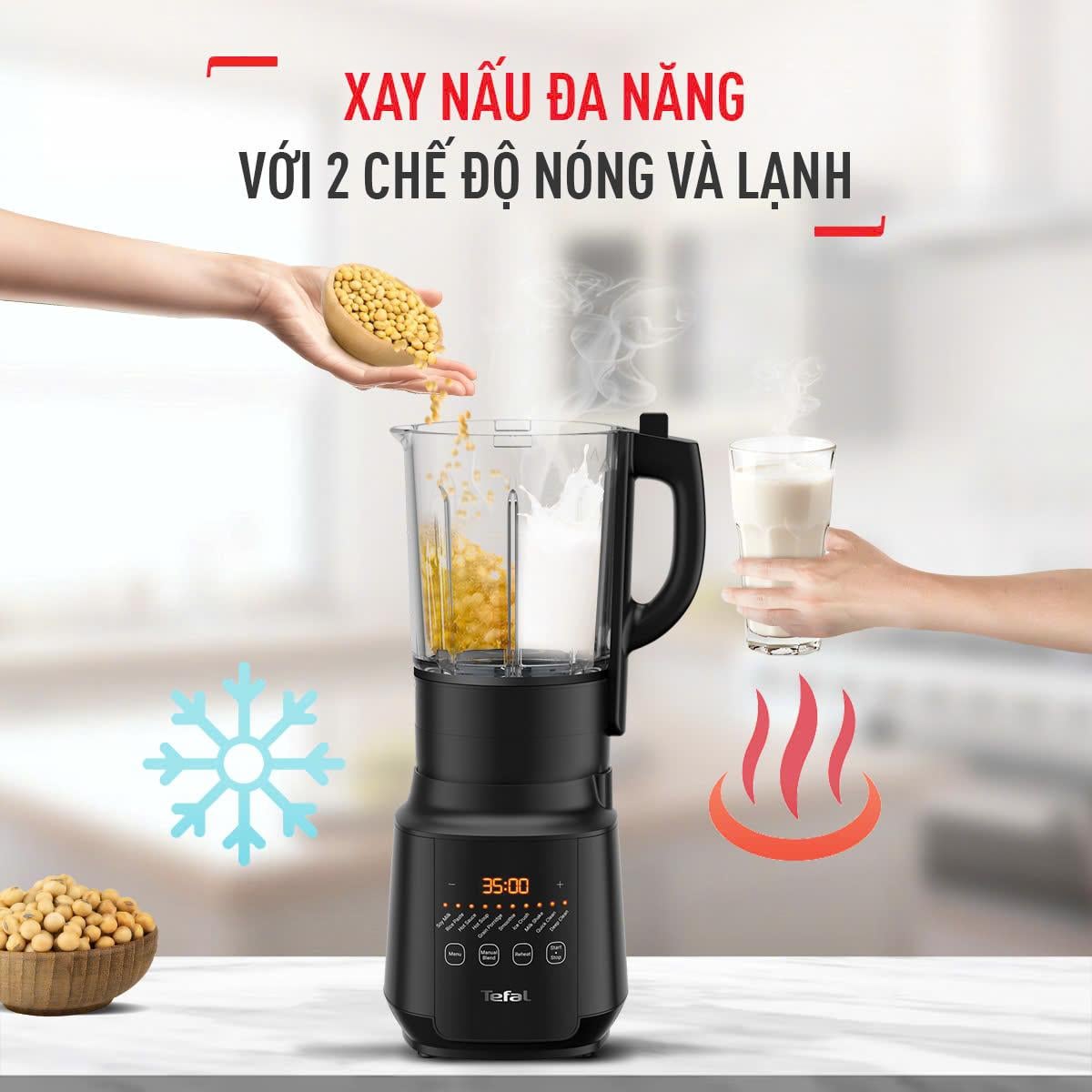 Máy xay sinh tố và sữa hạt Tefal BL511868 - 1000W – ảnh 2