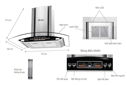 Máy hút mùi kính cong apex APB6601-70C – ảnh 4