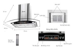 Máy hút mùi kính cong apex APB6601-70C ảnh 4