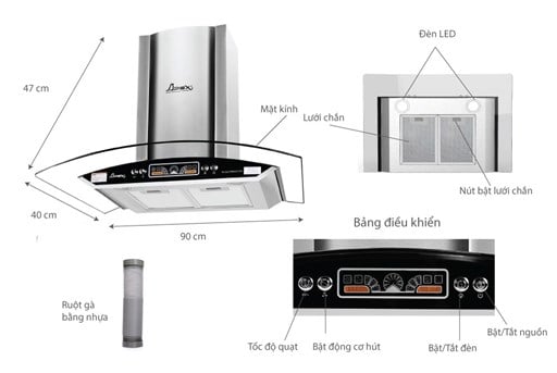 Máy hút mùi kính cong apex APB6601-90C – ảnh 4