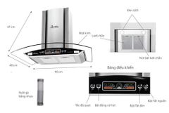 Máy hút mùi kính cong apex APB6601-90C ảnh 4