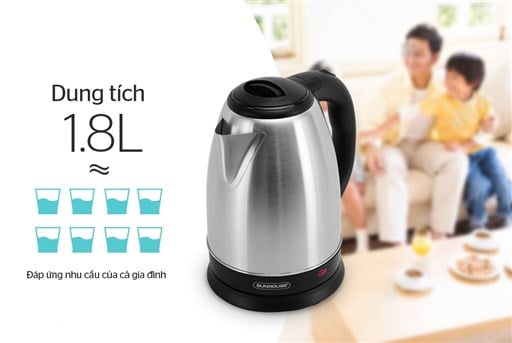 Ấm siêu tốc inox 1.8 l Sunhouse SHD1182 – ảnh 4