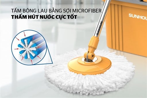 Bông lau nhà microfiber xoay 360 độ Sunhouse KS-CO350M – ảnh 4