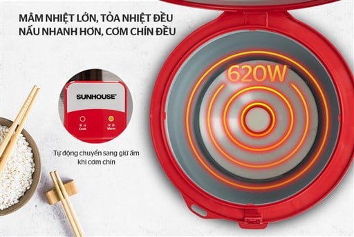 Nồi cơm điện 1.8L Sunhouse SH18S – ảnh 5