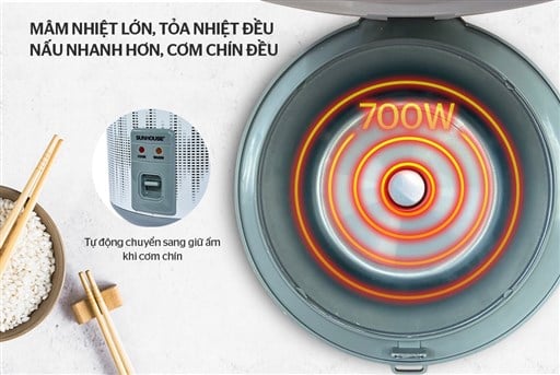 Nồi cơm điện 1.8L Sunhouse SHD8601 – ảnh 5