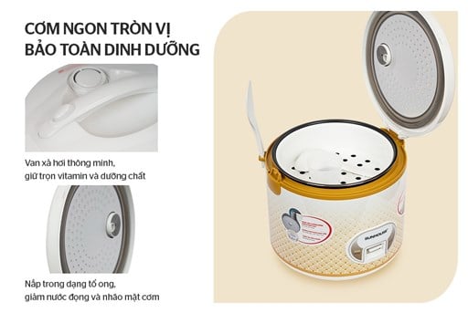 Nồi cơm điện 2.8L Sunhouse SH830 – ảnh 5