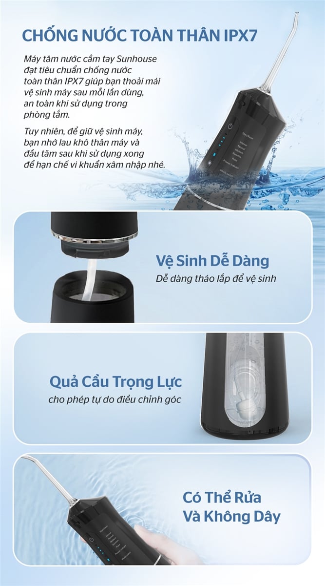 Máy tăm nước cầm tay Sunhouse SHC001 – ảnh 4