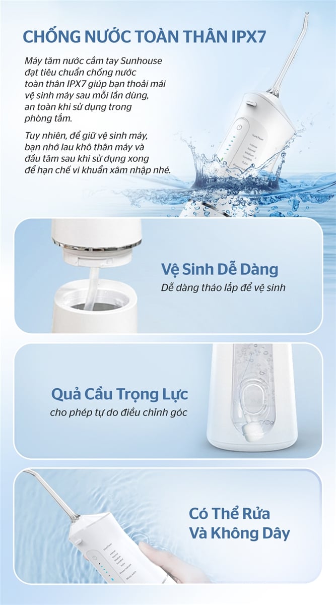 Máy tăm nước cầm tay Sunhouse SHC002 – ảnh 4