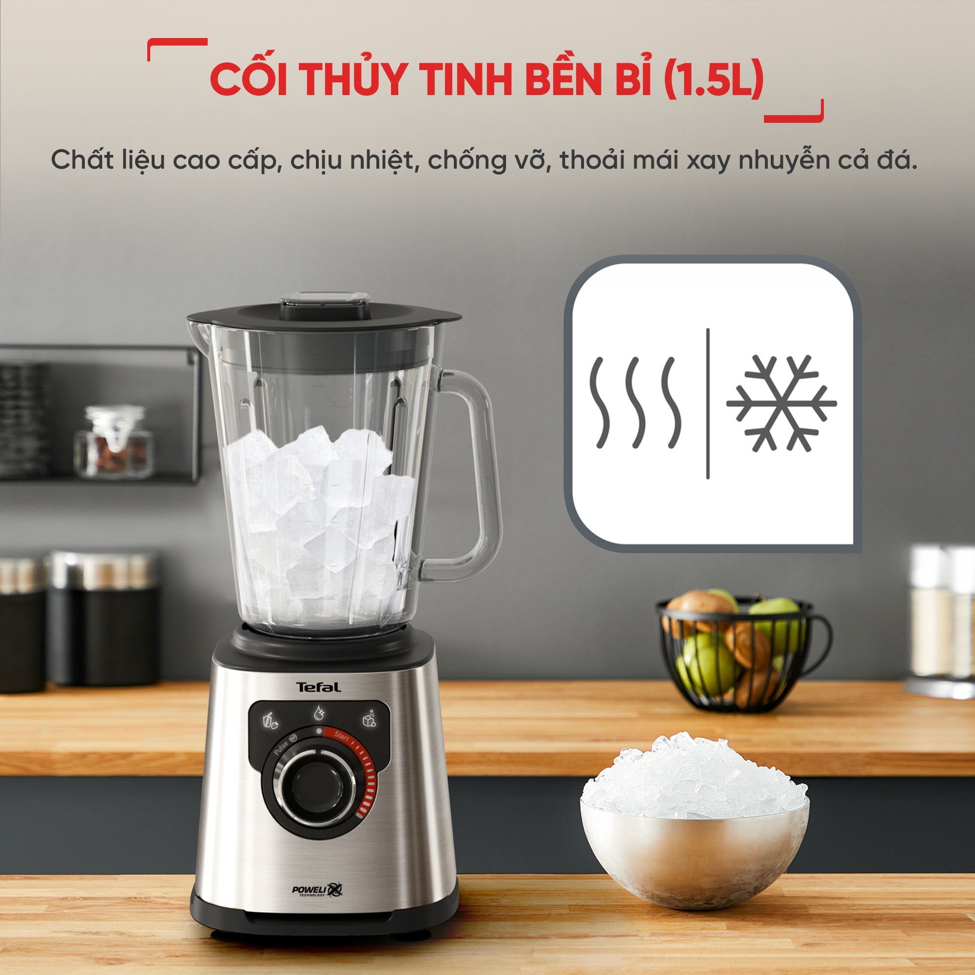 Máy xay sinh tố Tefal PerfectMix BL871D31 - 1200W, cối thủy tinh – ảnh 4