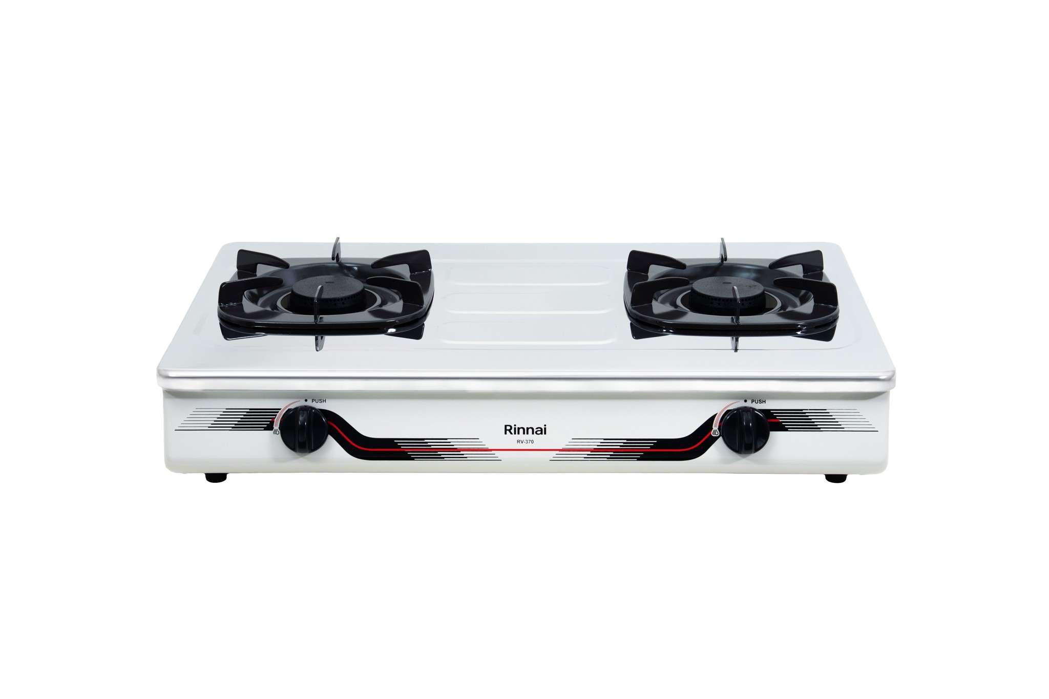 Bếp gas dương Rinnai RV-370(SM)N 702mm 2 lò nấu, mặt thép không gỉ