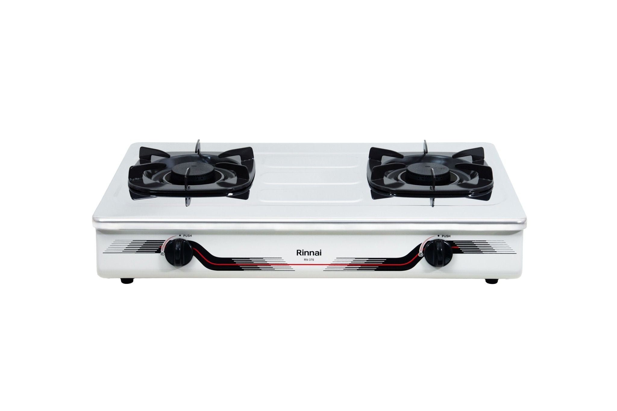 Bếp gas dương Rinnai RV-370(SM)N 702mm 2 lò nấu, mặt thép không gỉ