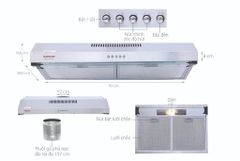 Máy hút mùi vỏ inox Sunhouse SHB6118I ảnh 1