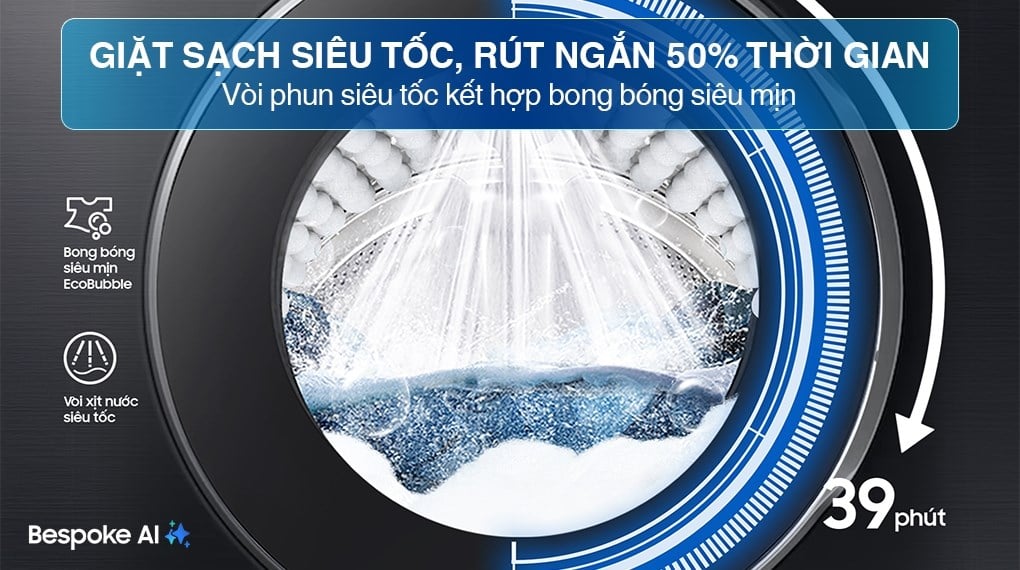Máy giặt Samsung AI EcoBubble Inverter 10 kg WW10DG6U34LBSV – ảnh 5