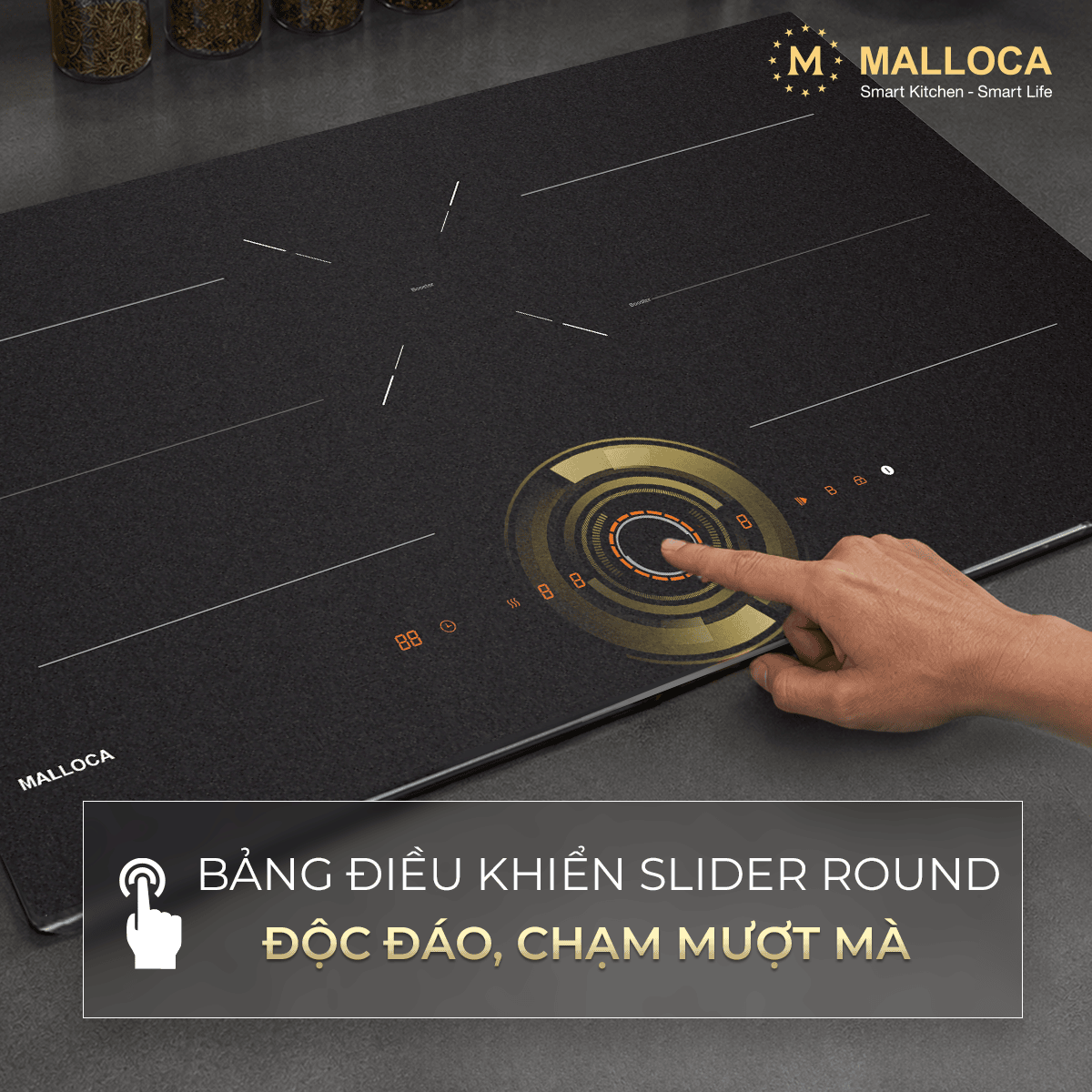 Bếp từ 3 vùng nấu 80cm với mặt kính Onyka chống trầy xước Malloca MI803ES – ảnh 6