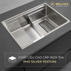 Chậu Rửa Chén 1 hố Inox 304 Silver kích thước 77cm Malloca Silver MS7750SI ảnh 6