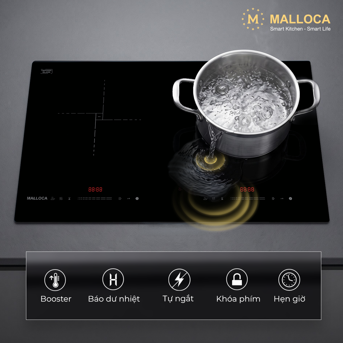 Bếp từ 2 vùng nấu 73cm Malloca EcoKitchen MIH02ECO – ảnh 6