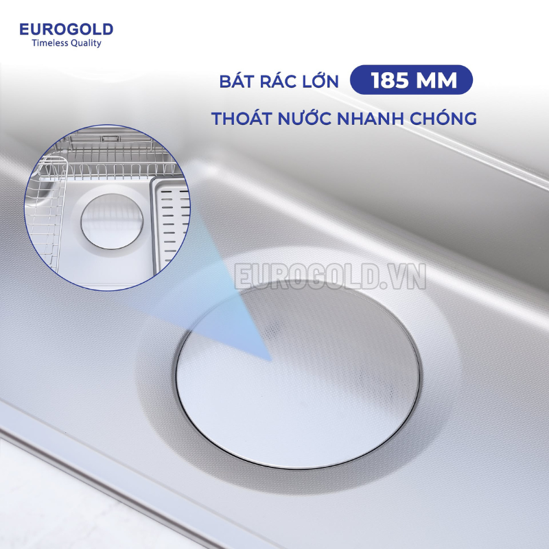 Chậu rửa bát Eurogold EUC88050EB - 800x500x230mm – ảnh 4