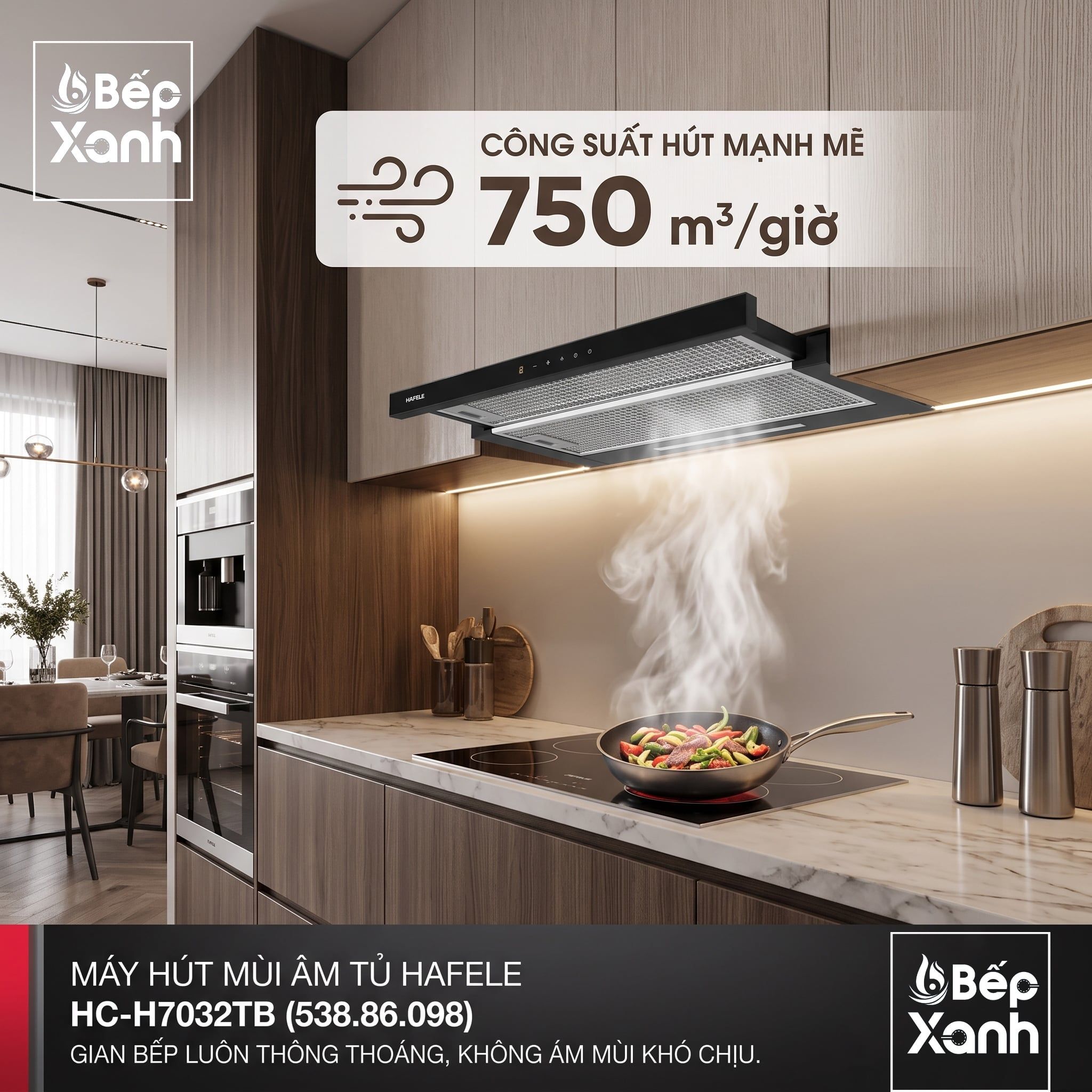  Máy Hút Mùi Âm Tủ Hafele HC-H7032TB (538.86.098) - Hút Siêu Khỏe, Chuẩn Đức, Bảo Hành Chính Hãng 