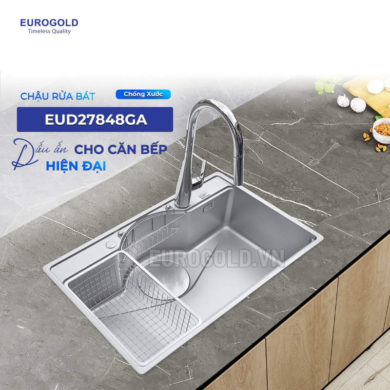 Chậu rửa bát Eurogold EUD27848 - 780x480x230mm