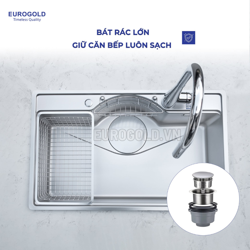 Chậu rửa bát Eurogold EUD27848 - 780x480x230mm – ảnh 2