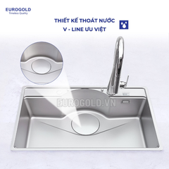 Chậu rửa bát Eurogold EUD27848 - 780x480x230mm ảnh 4