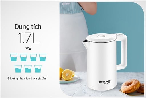 Ấm siêu tốc inox 2 lớp 1.7L Sunhouse Mama SHD1386W – ảnh 8