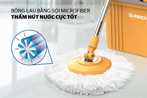 Cây lau nhà xoay 360 độ Sunhouse KS-MO350I – ảnh 6