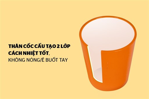 Cốc cách nhiệt 2 lớp biozone 310ML KB-CU310PO màu cam – ảnh 5