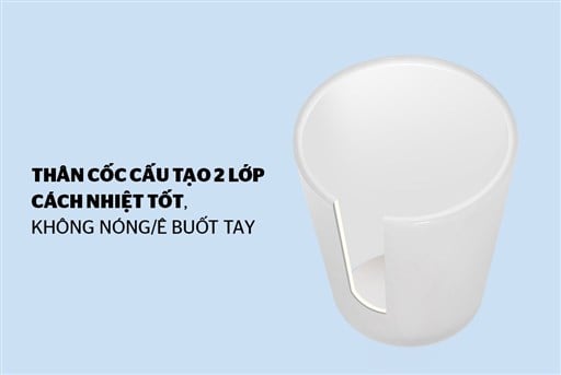 Cốc cách nhiệt 2 lớp biozone KB-CU310PW màu trắng – ảnh 5