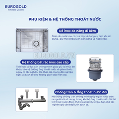 Chậu rửa bát Eurogold EUC28245GB - 820x450x230mm ảnh 5