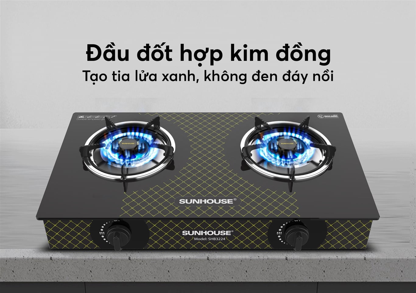 Bếp gas dương kính Sunhouse SHB3224 – ảnh 6