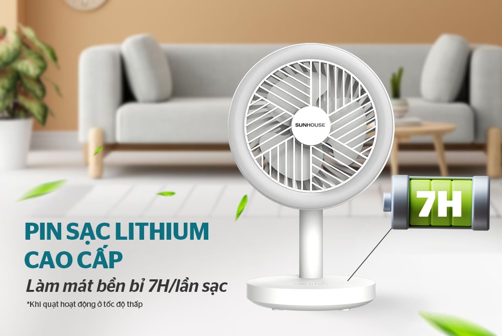 Quạt sạc mini Sunhouse SHD7114 – ảnh 6