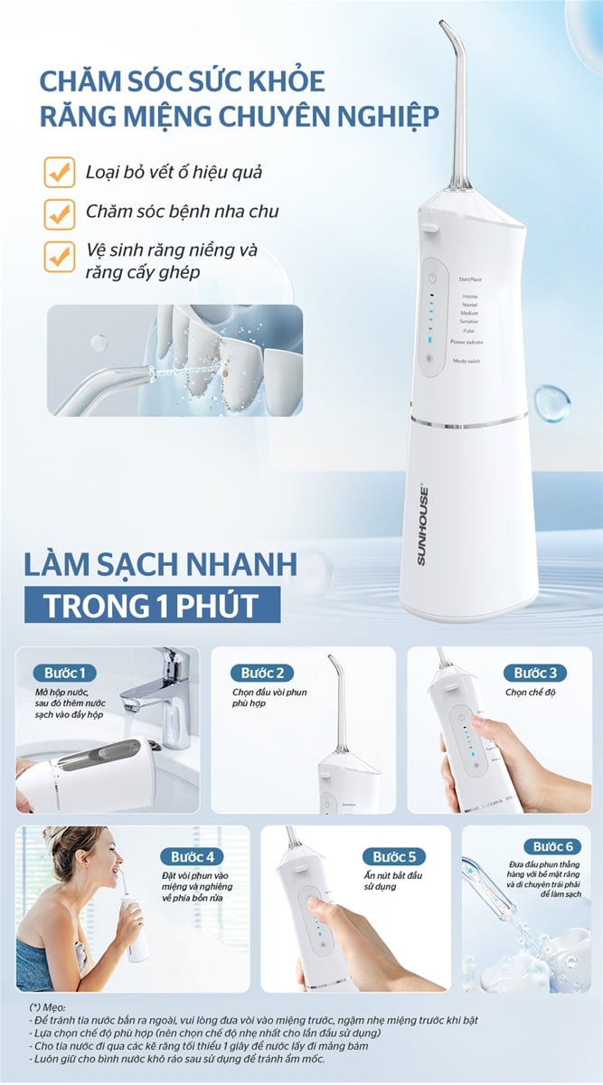 Máy tăm nước cầm tay Sunhouse SHC002 – ảnh 6