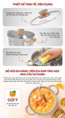 Bộ nồi inox impact Sunhouse healthy SHG781E ảnh 7