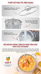 Bộ nồi inox impact Sunhouse healthy SHG788E ảnh 7