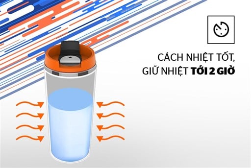 Bình giữ nhiệt biozone 500ML KB-WA500PO nắp màu cam – ảnh 6