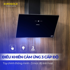 Máy hút mùi kính vát Eurogold EUH0770V - màu đen, 70cm ảnh 3
