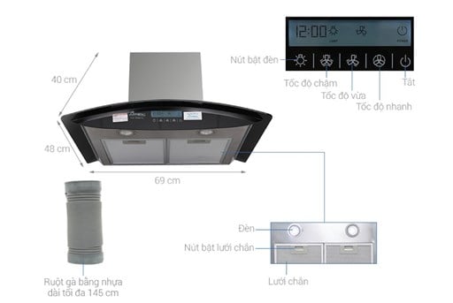 Máy hút mùi kính cong apex APB6680-70C – ảnh 3