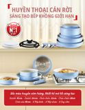  Bộ 5 nồi chảo 2 cán rời Tefal Ingenio Serenity L827SB04, 16/20/22/26/28cm, 4 nắp 16/20, xanh dương 