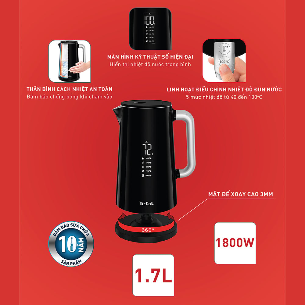 Bình đun siêu tốc Tefal Smart & Light KO850810 - 1.7L – ảnh 3